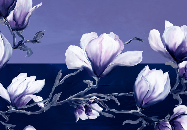 Canvas Art Print Magnolias in Very Peri Color (1-piece) narrow - flowers in violet 138581 additionalImage 4