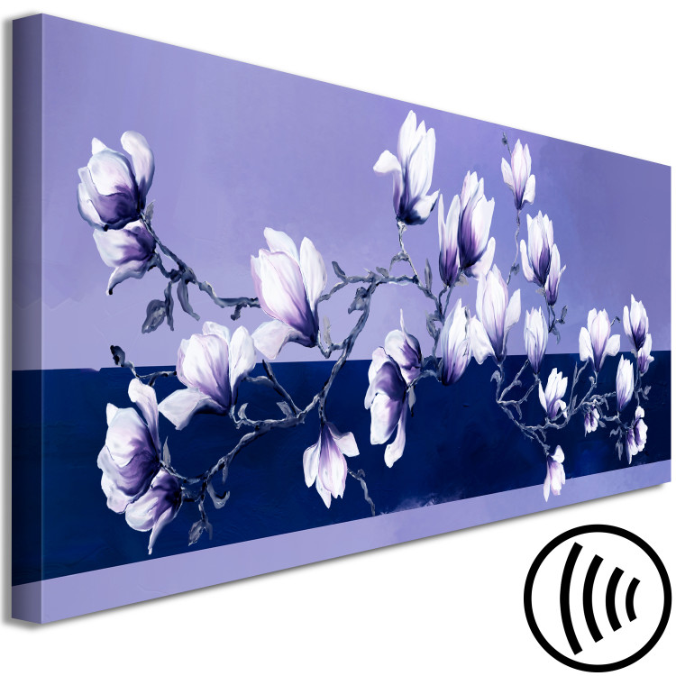 Canvas Art Print Magnolias in Very Peri Color (1-piece) narrow - flowers in violet 138581 additionalImage 6
