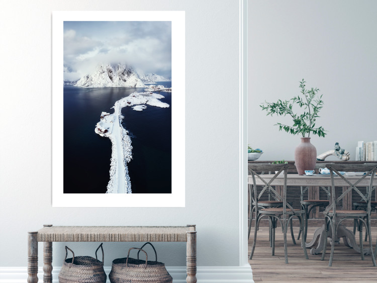 Wall Poster Quiet Haven - winter landscape of mountains against a clear sky with clouds 138781 additionalImage 6