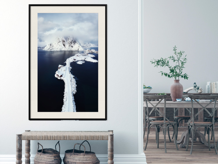 Wall Poster Quiet Haven - winter landscape of mountains against a clear sky with clouds 138781 additionalImage 7