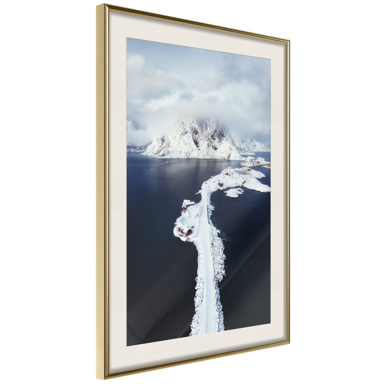 Wall Poster Quiet Haven - winter landscape of mountains against a clear sky with clouds 138781 additionalImage 5