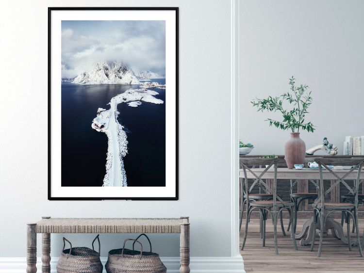 Wall Poster Quiet Haven - winter landscape of mountains against a clear sky with clouds 138781 additionalImage 22