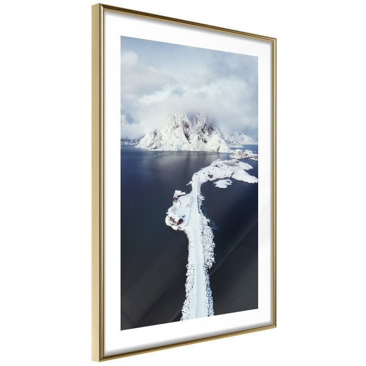 Wall Poster Quiet Haven - winter landscape of mountains against a clear sky with clouds 138781 additionalImage 13