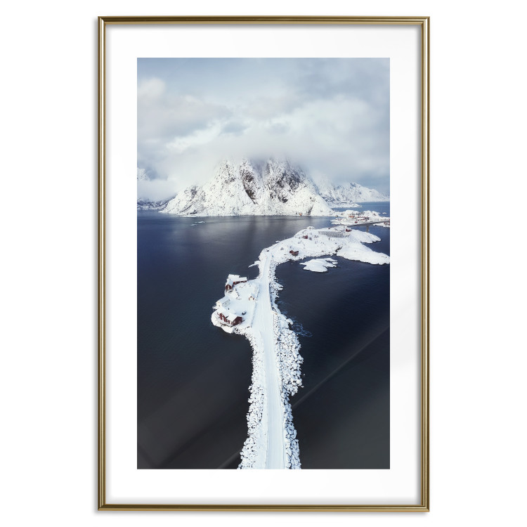 Wall Poster Quiet Haven - winter landscape of mountains against a clear sky with clouds 138781 additionalImage 17