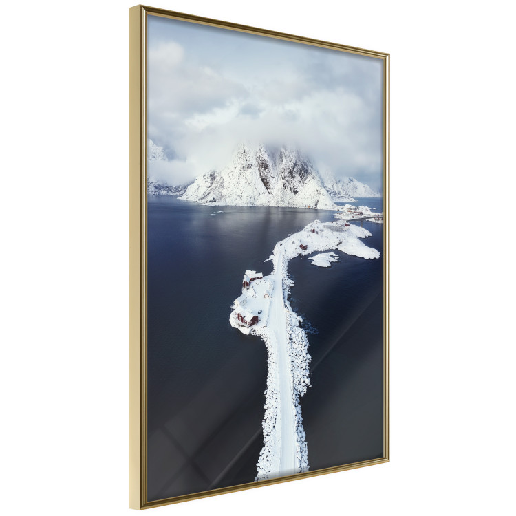 Wall Poster Quiet Haven - winter landscape of mountains against a clear sky with clouds 138781 additionalImage 9