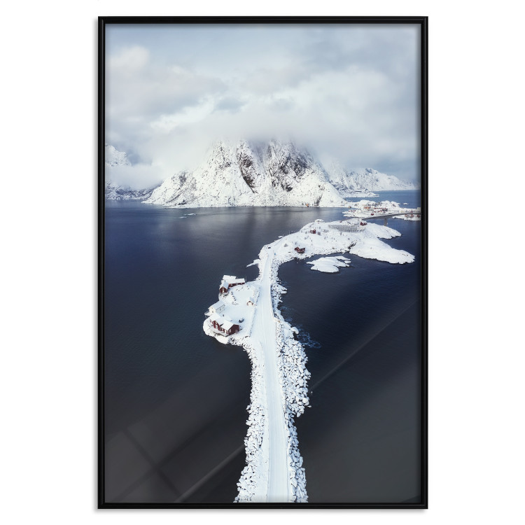 Wall Poster Quiet Haven - winter landscape of mountains against a clear sky with clouds 138781 additionalImage 19