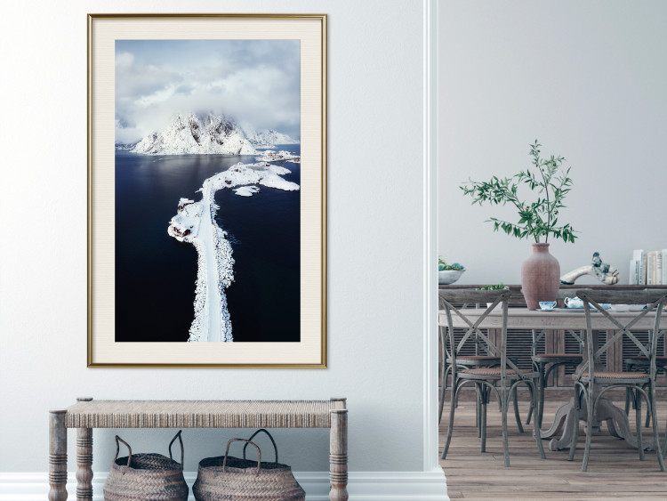 Wall Poster Quiet Haven - winter landscape of mountains against a clear sky with clouds 138781 additionalImage 14
