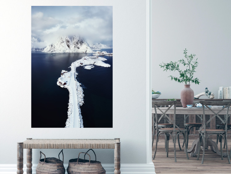 Wall Poster Quiet Haven - winter landscape of mountains against a clear sky with clouds 138781 additionalImage 25