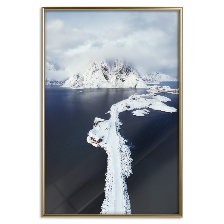 Wall Poster Quiet Haven - winter landscape of mountains against a clear sky with clouds 138781 additionalImage 5