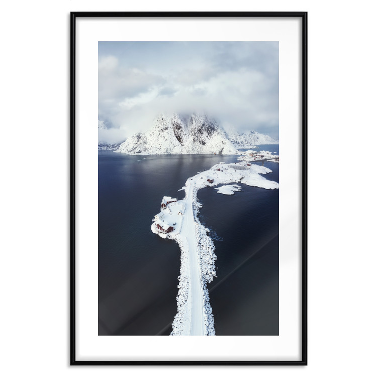 Wall Poster Quiet Haven - winter landscape of mountains against a clear sky with clouds 138781 additionalImage 11