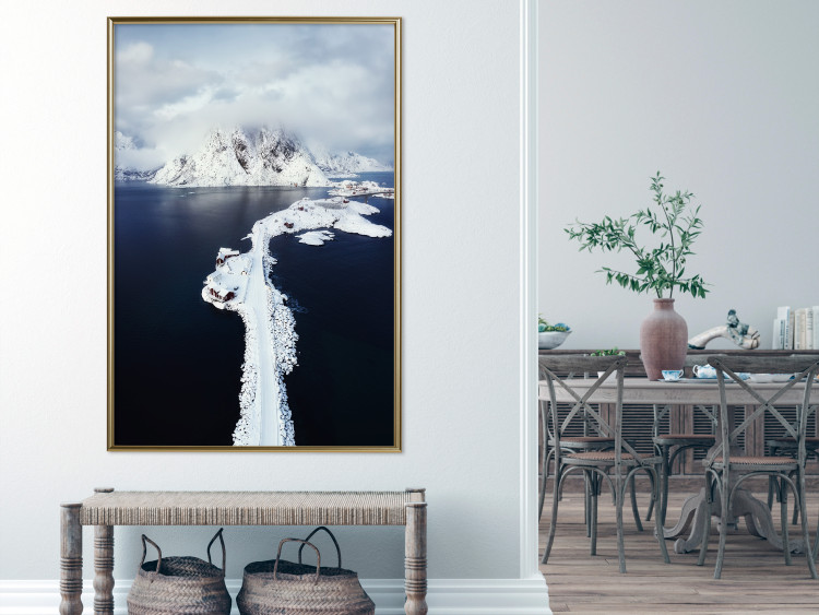 Wall Poster Quiet Haven - winter landscape of mountains against a clear sky with clouds 138781 additionalImage 10