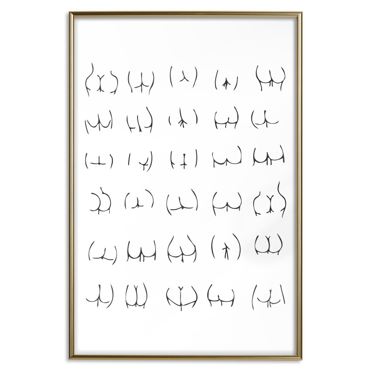 Poster Female Shapes - composition of buttocks on a contrasting white background 138881 additionalImage 23