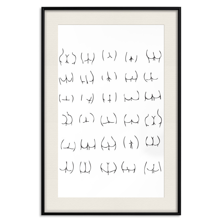 Poster Female Shapes - composition of buttocks on a contrasting white background 138881 additionalImage 25