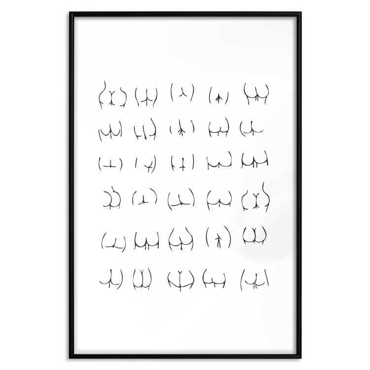 Poster Female Shapes - composition of buttocks on a contrasting white background 138881 additionalImage 21