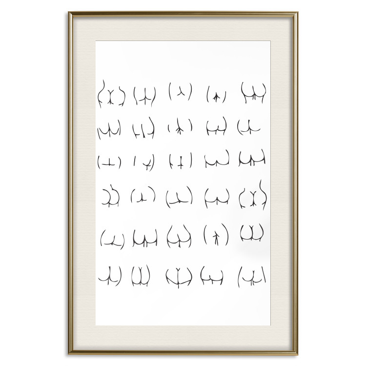 Poster Female Shapes - composition of buttocks on a contrasting white background 138881 additionalImage 27
