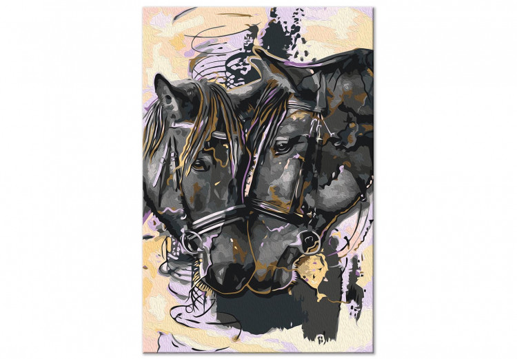 Paint by Number Kit Horses in Love - Couple of Animals in a Romantic Close-up 144081 additionalImage 4