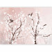 Photo Wallpaper Trees with white flowers - birds in branches in spring on pink background 144581 additionalThumb 5
