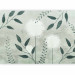 Wall Mural Abstract dandelions - green twigs with leaves on a patterned background 144681 additionalThumb 5