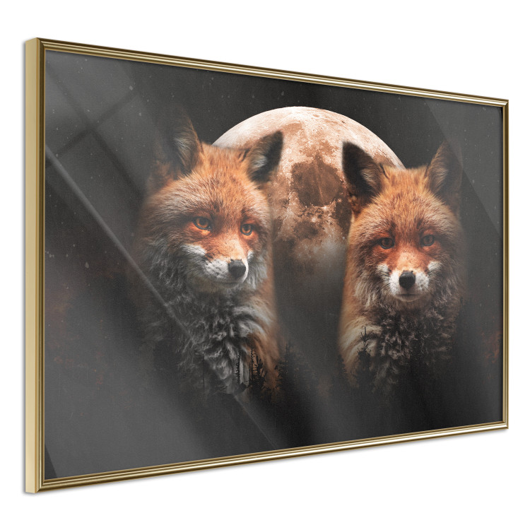 Poster Forest Couple - Two Foxes and the Moon Against the Night, Starry Sky 144781 additionalImage 5