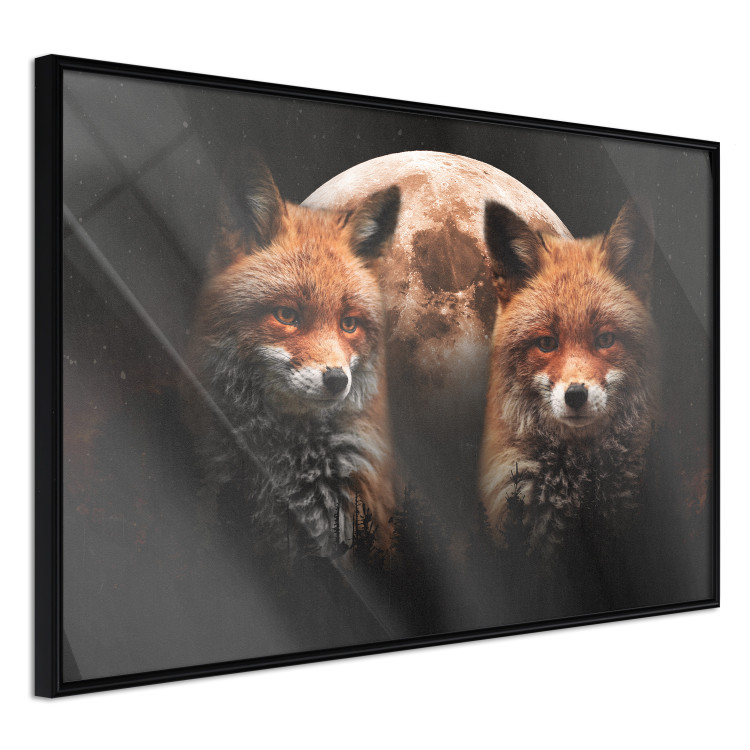 Poster Forest Couple - Two Foxes and the Moon Against the Night, Starry Sky 144781 additionalImage 7