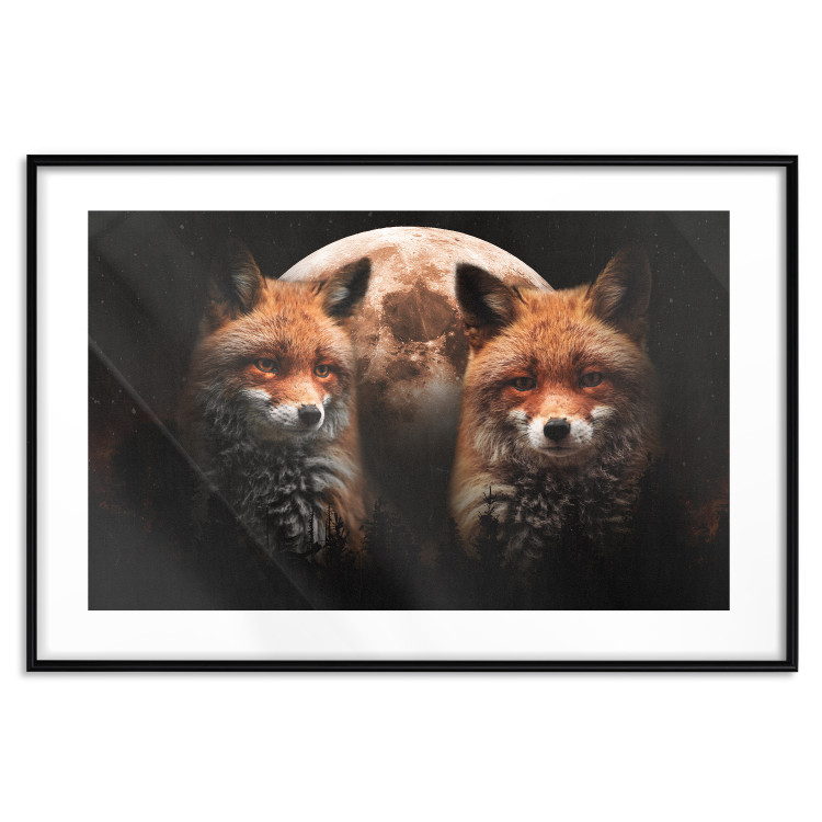 Poster Forest Couple - Two Foxes and the Moon Against the Night, Starry Sky 144781 additionalImage 25