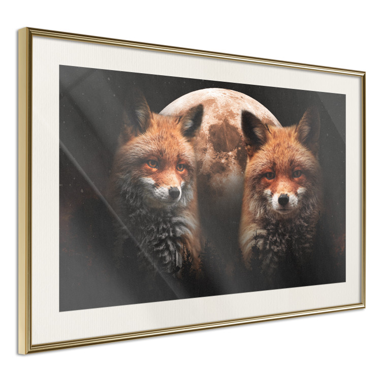 Poster Forest Couple - Two Foxes and the Moon Against the Night, Starry Sky 144781 additionalImage 11