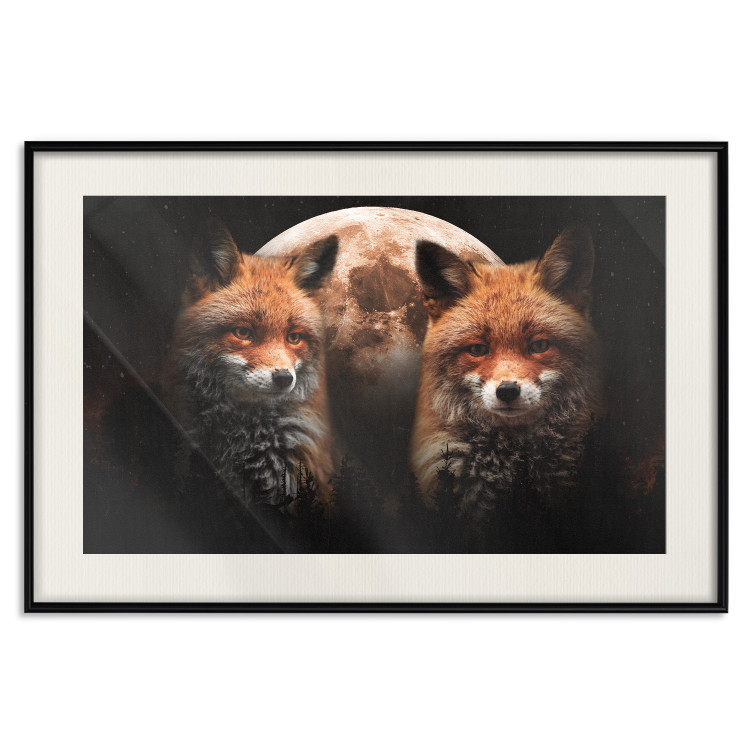Poster Forest Couple - Two Foxes and the Moon Against the Night, Starry Sky 144781 additionalImage 27