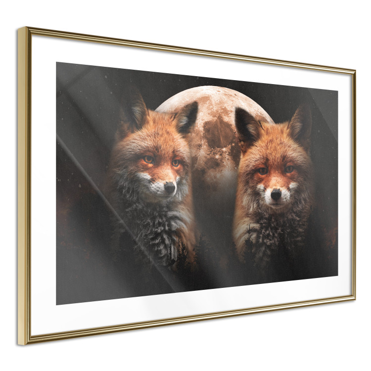 Poster Forest Couple - Two Foxes and the Moon Against the Night, Starry Sky 144781 additionalImage 10