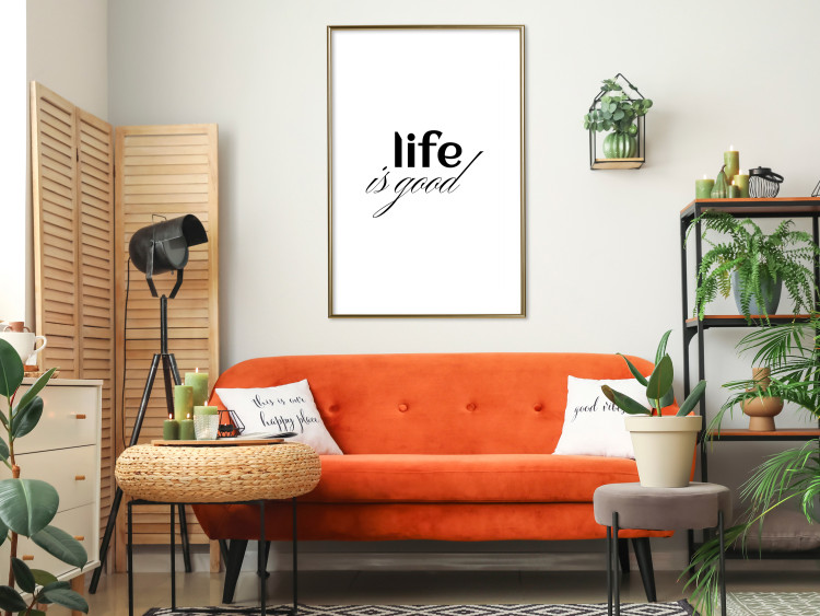 Poster Life Is Good - Typographic Composition, Black Lettering on a White Background 146181 additionalImage 17