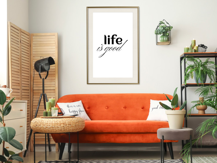 Poster Life Is Good - Typographic Composition, Black Lettering on a White Background 146181 additionalImage 18