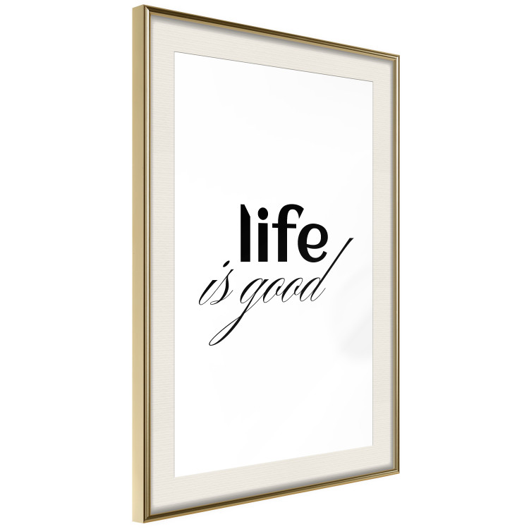 Poster Life Is Good - Typographic Composition, Black Lettering on a White Background 146181 additionalImage 5