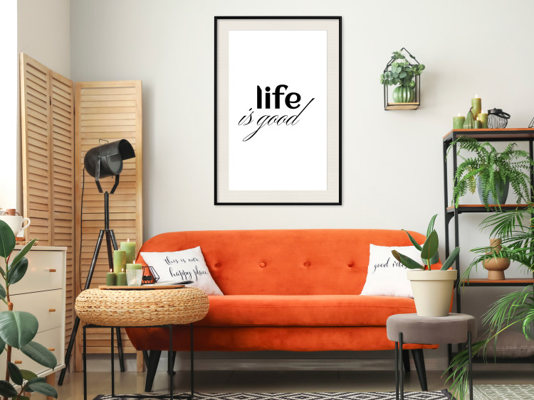 Poster Life Is Good - Typographic Composition, Black Lettering on a White Background 146181 additionalImage 14