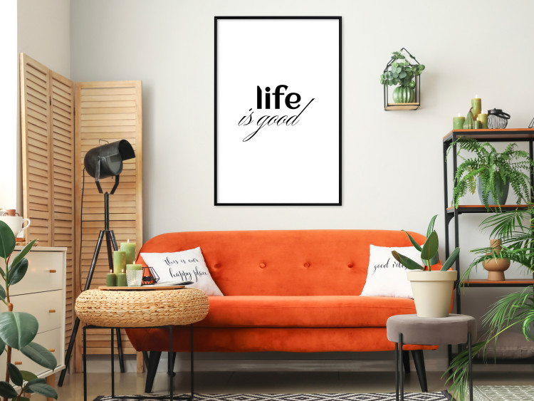 Poster Life Is Good - Typographic Composition, Black Lettering on a White Background 146181 additionalImage 15