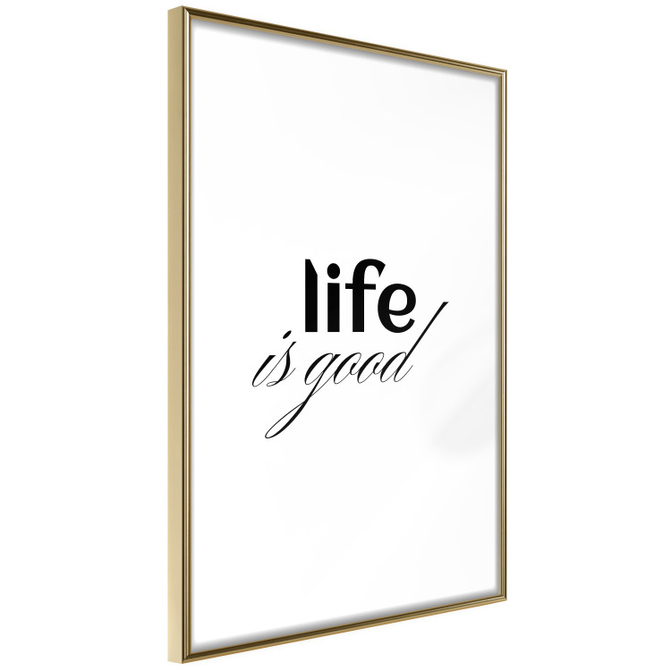 Poster Life Is Good - Typographic Composition, Black Lettering on a White Background 146181 additionalImage 4