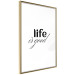 Poster Life Is Good - Typographic Composition, Black Lettering on a White Background 146181 additionalThumb 4