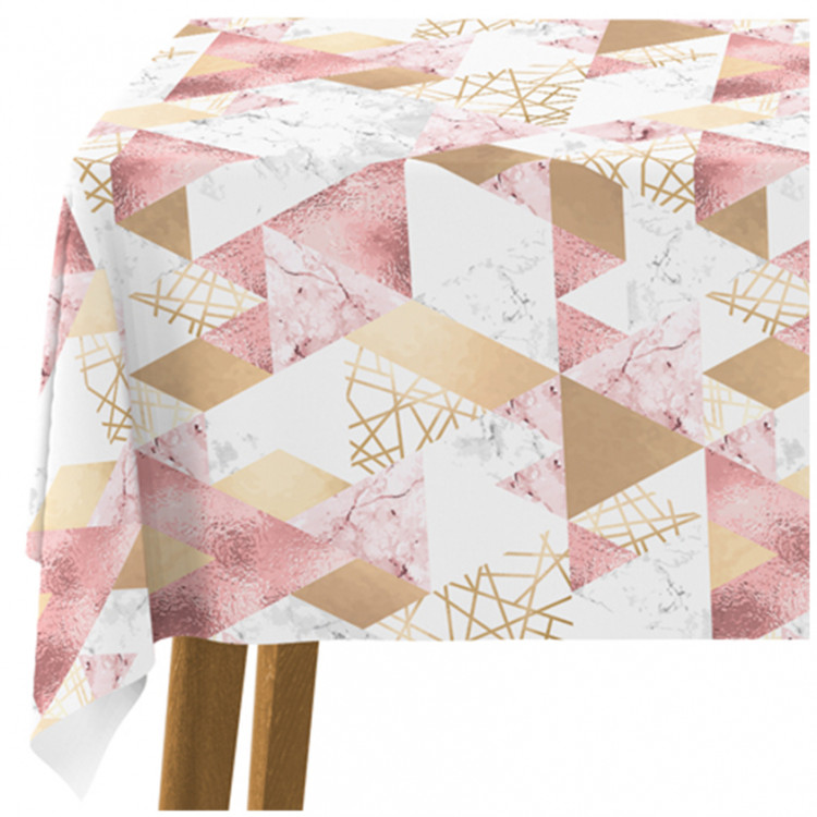 Tablecloth Geometric patchwork - design with triangles, marble and gold pattern 147681