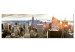 Canvas Art Print Manhattan Aerial View (1-piece) - New York City and sunrise 149081
