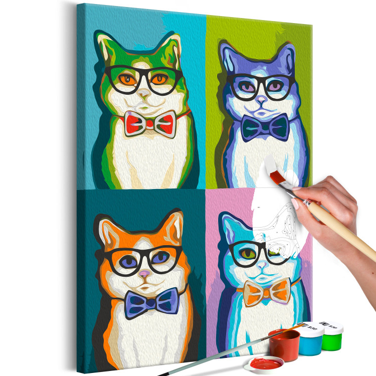 Paint by Number Kit Colorful Quartet - Portraits of Four Cat Gentlemen 149781 additionalImage 5