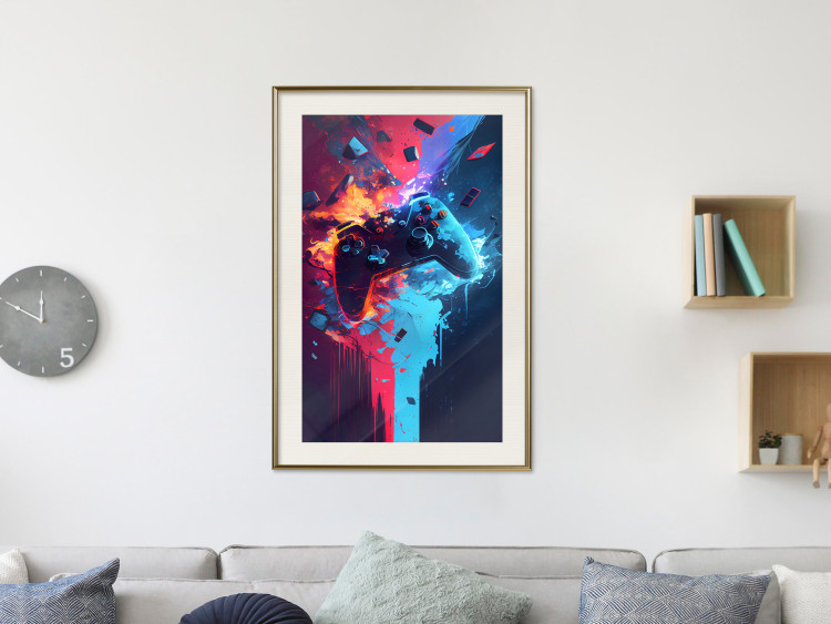 Wall Poster Color Pad - Exploding Blue and Red Console 150681 additionalImage 9