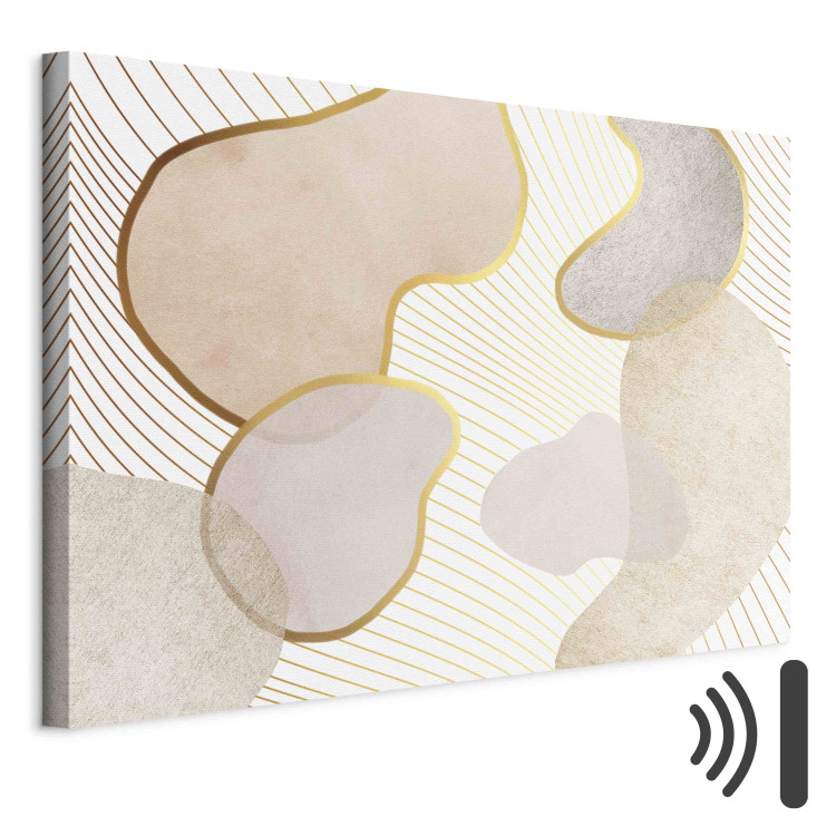 Canvas Print Intriguing Shapes - Composition of Watercolor Forms in Beige Shade 151281 additionalImage 8