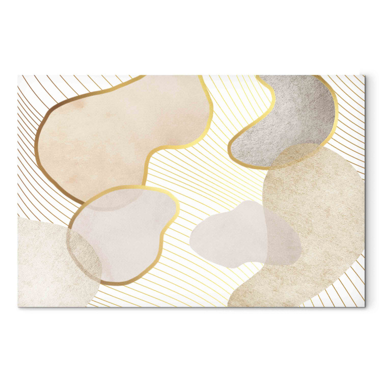 Canvas Print Intriguing Shapes - Composition of Watercolor Forms in Beige Shade 151281 additionalImage 7