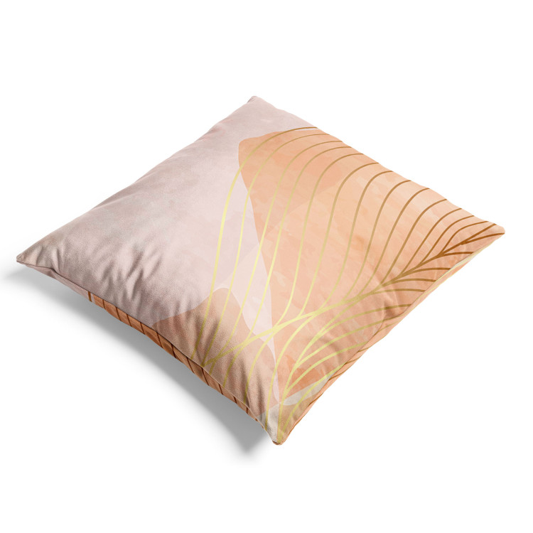 Decorative Velor Pillow Orange Hill - Abstract Composition on a Pink Background 151381 additionalImage 4