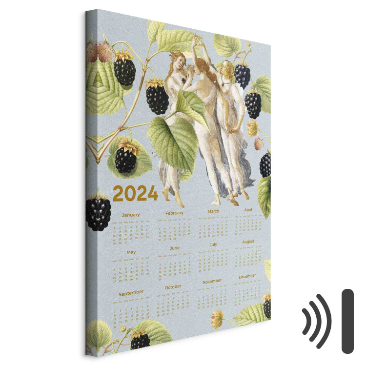 Canvas Art Print Calendar 2024 - Three Graces on a Background Collage With Botanical Illustration 151881 additionalImage 8