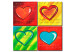 Canvas Art Print Collection of colourful hearts 46881