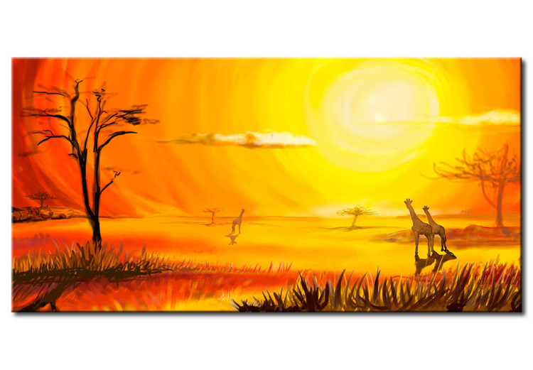 Canvas Art Print Sunny Africa - the African landscape bathed in sunshine 49481