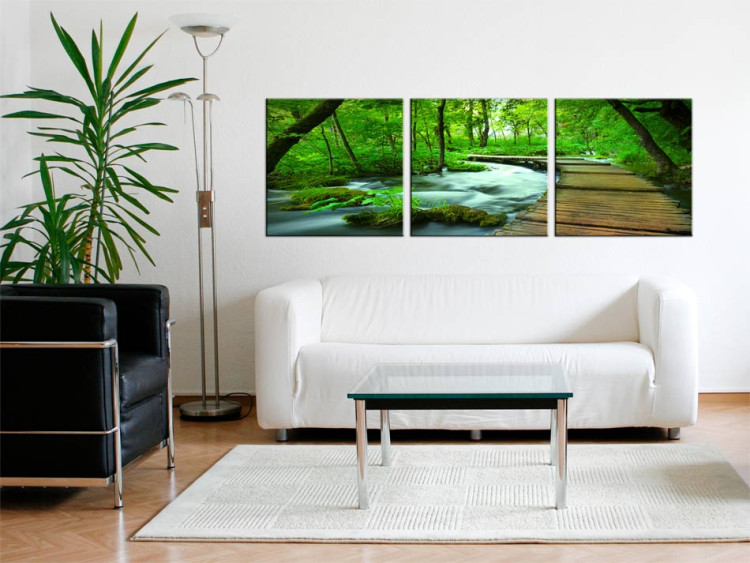 Canvas Art Print Forest broadwalk - triptych 58481 additionalImage 3