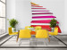 Photo Wallpaper 3D Illusion - abstraction in a white space with colorful stairs 59781