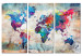 Canvas Maps: Colorful Frenzy - Artistic Continents on World Map 97481