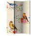 Room Divider Birdsong - animals on colorful plants on a light beige background 107591