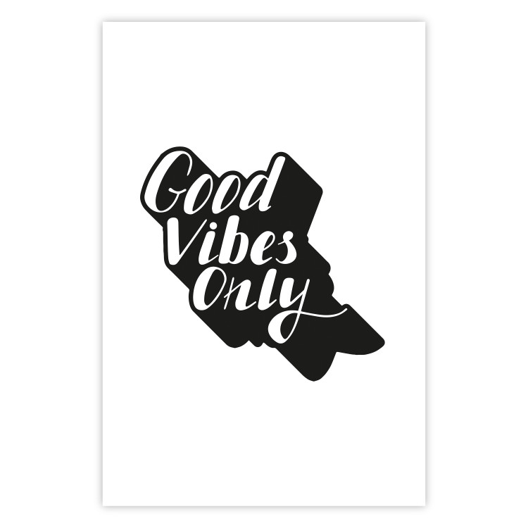 Wall Poster Positive Vibrations - solid background and black and white English texts 114791 additionalImage 19